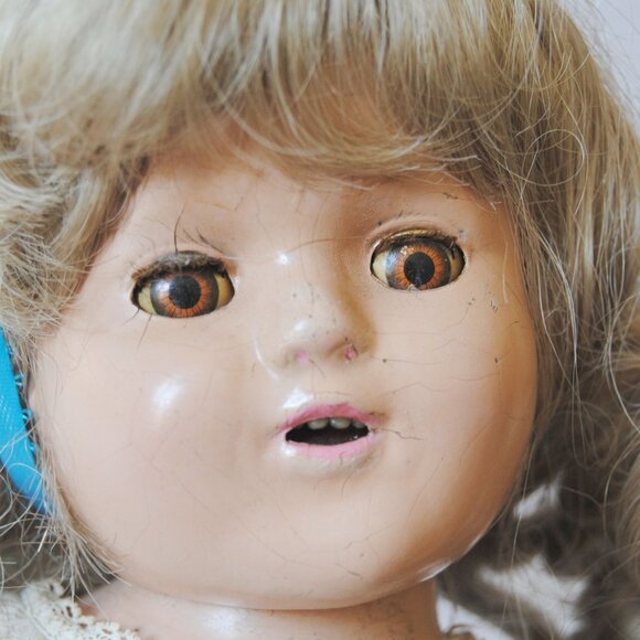 1930's Composition Nancy doll? 17" Open/close eyes with teeth - Picture 2 of 11